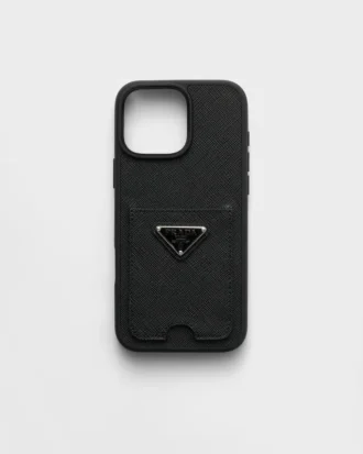 Funda de piel Saffiano para iPhone 16 Pro Max