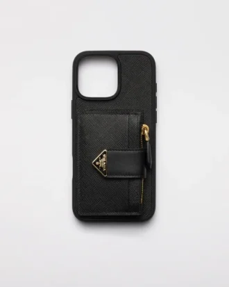 Funda de piel Saffiano para iPhone 16 Pro Max