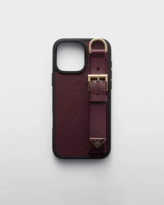 Funda de piel Saffiano para iPhone 16 Pro Max