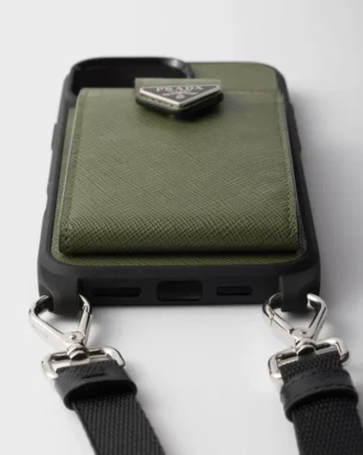 Funda de piel Saffiano para iPhone 16 Pro Max