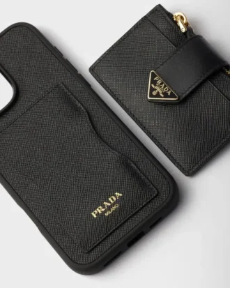 Funda de piel Saffiano para iPhone 16 Pro Max