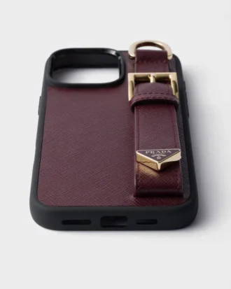 Funda de piel Saffiano para iPhone 16 Pro Max