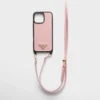 Funda de piel Saffiano para iPhone 16 Pro Max con correa de hombro Funda de piel Saffiano para iPhone 16 Pro Max con correa de hombro