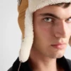 Gorro de cazador de ante y piel de oveja Gorro de cazador de ante y piel de oveja