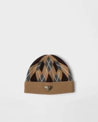 Gorro de punto con diseño Argyle