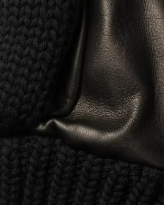 Guantes de lana y piel napa