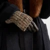 Guantes de piel napa y punto melange Guantes de piel napa y punto melange