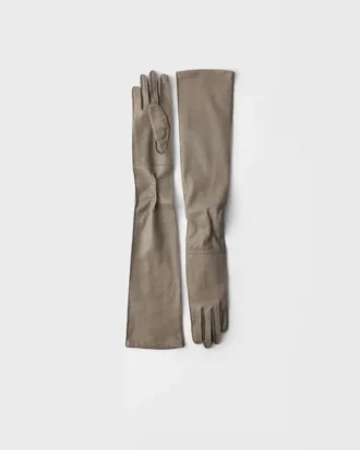 Guantes largos de piel