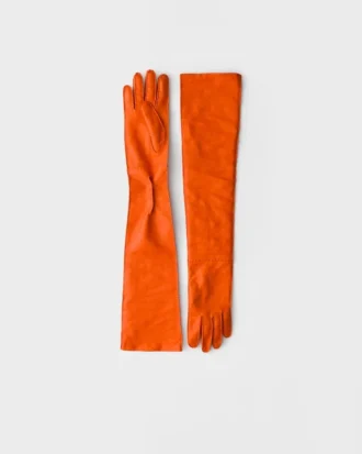 Guantes largos de piel