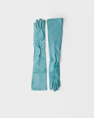 Guantes largos de piel