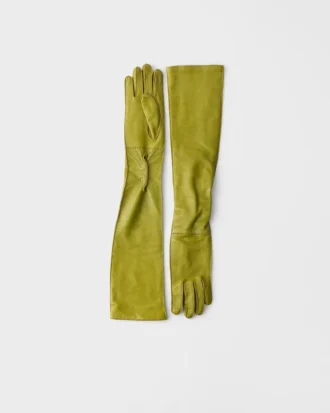 Guantes largos de piel