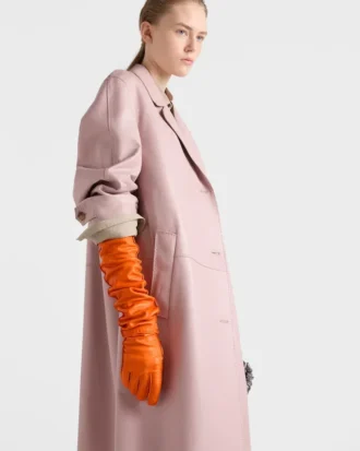 Guantes largos de piel