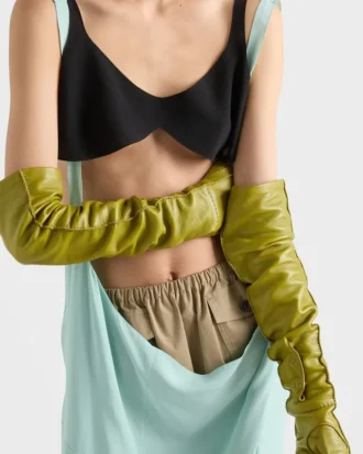 Guantes largos de piel