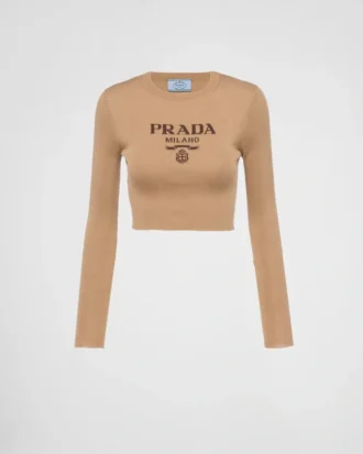 Jersey corto de seda con logotipo