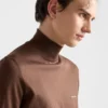 Jersey de algodón con cuello alto Jersey de algodón con cuello alto