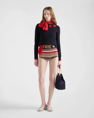 Jersey de algodón con cuello barco