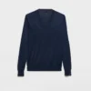 Jersey de algodón con cuello en V Jersey de algodón con cuello en V