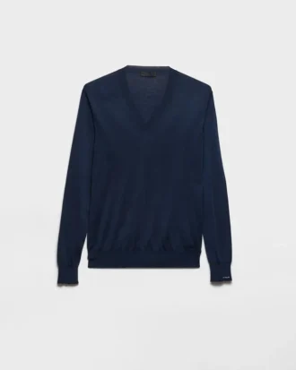 Jersey de algodón con cuello en V