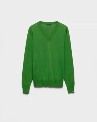 Jersey de algodón con cuello en V