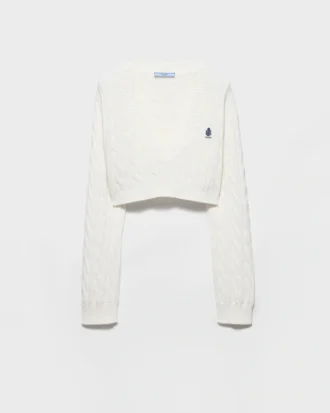 Jersey de algodón con cuello en V