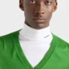 Jersey de algodón con cuello en V Jersey de algodón con cuello en V