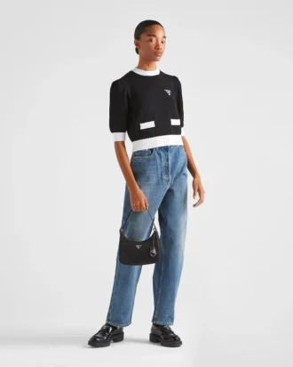 Jersey de algodón con cuello redondo
