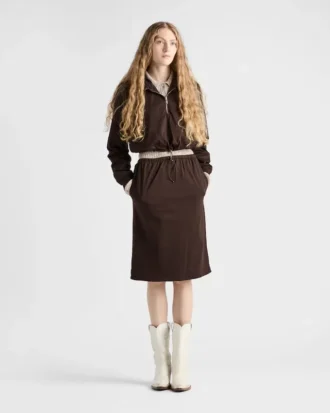Jersey de algodón reversible y falda de Re-Nylon