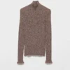Jersey de cuello alto de algodón Jersey de cuello alto de algodón