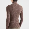 Jersey de cuello alto de algodón Jersey de cuello alto de algodón
