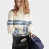 Jersey de cuello alto de lana a rayas Jersey de cuello alto de lana a rayas