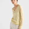 Jersey de cuello en V de cachemira y seda Jersey de cuello en V de cachemira y seda