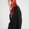 Jersey de cuello redondo con logotipo de Prada en cachemira y lana Jersey de cuello redondo con logotipo de Prada en cachemira y lana