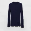 Jersey de cuello redondo de algodón acanalado Jersey de cuello redondo de algodón acanalado