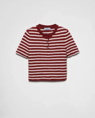Jersey de cuello redondo de bouclé de algodón