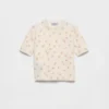 Jersey de cuello redondo de lana con estampado floral Jersey de cuello redondo de lana con estampado floral
