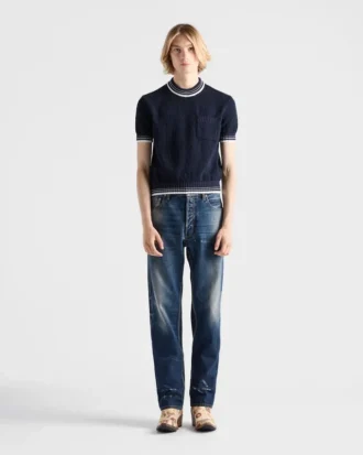 Jersey de cuello redondo de lana Shetland