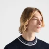 Jersey de cuello redondo de lana Shetland Jersey de cuello redondo de lana Shetland