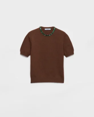 Jersey de cuello redondo de lana y cachemira