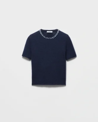 Jersey de cuello redondo de lana y cachemira