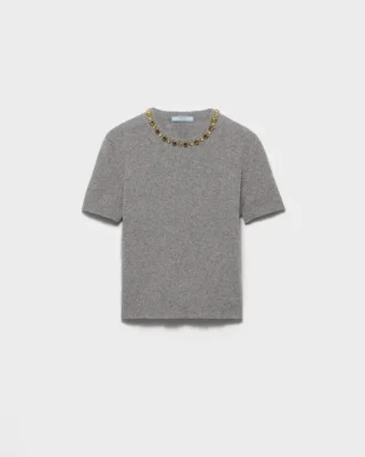 Jersey de cuello redondo de lana y cachemira