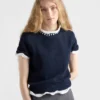 Jersey de cuello redondo de lana y cachemira Jersey de cuello redondo de lana y cachemira