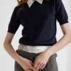 Jersey de lana de cuello redondo Jersey de lana de cuello redondo