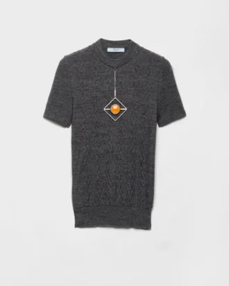 Jersey de lana de manga corta con colgante