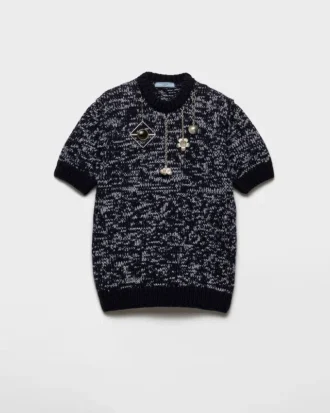 Jersey de lana de manga corta con colgantes