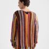 Jersey de lana multicolor con flecos Jersey de lana multicolor con flecos