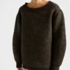 Jersey de lana Shetland de cuello ancho Jersey de lana Shetland de cuello ancho