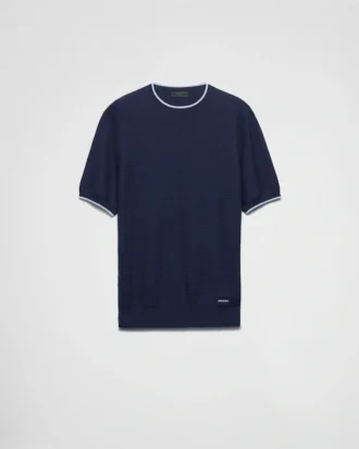 Jersey de manga corta de seda y algodón