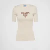 Jersey de seda de cuello redondo con logotipo Jersey de seda de cuello redondo con logotipo