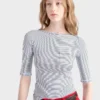 Jersey de viscosa con cuello barco Jersey de viscosa con cuello barco