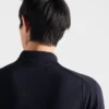Jersey polo de manga larga de lana superfina Jersey polo de manga larga de lana superfina